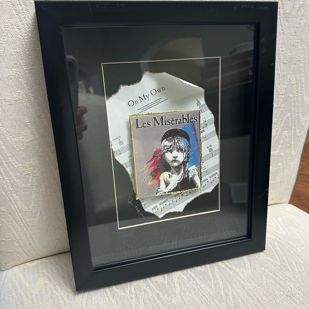 Broadway Theater Art Les Miserables Shadow Box Black Picture Frame Handcrafted